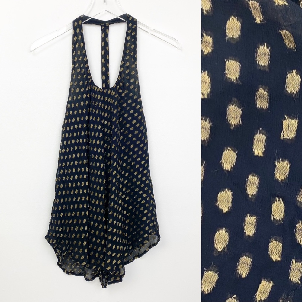 Staring at Stars T-Back Metallic Gold Dot Tank Top